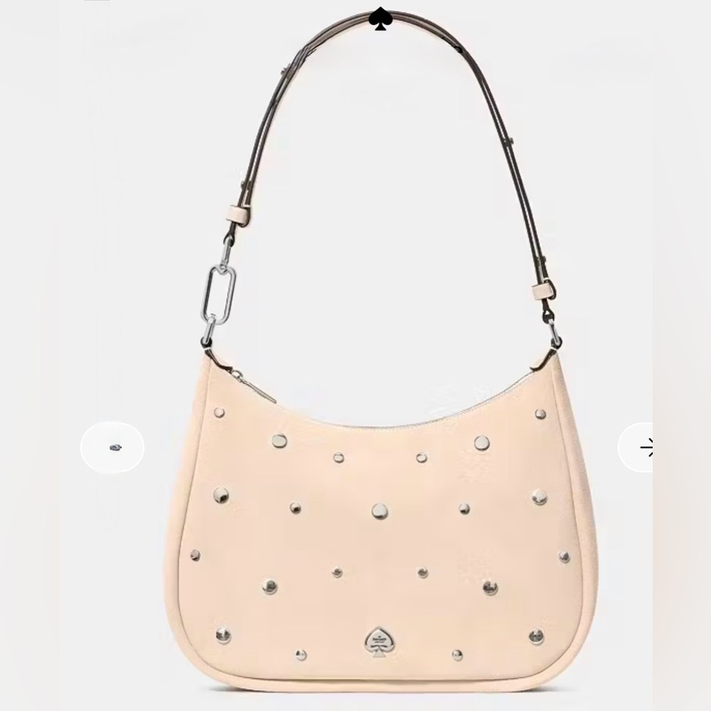 Kayla‎ Suede Studs Large Shoulder Bag Milk Glass NWT originally $469